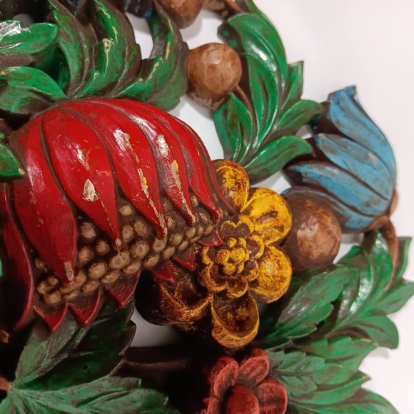 Syroco Wall Hanging Pair Fruit Flower Baskets Plastic Vintage MCM  Decor 5620B - Picture 8 of 16